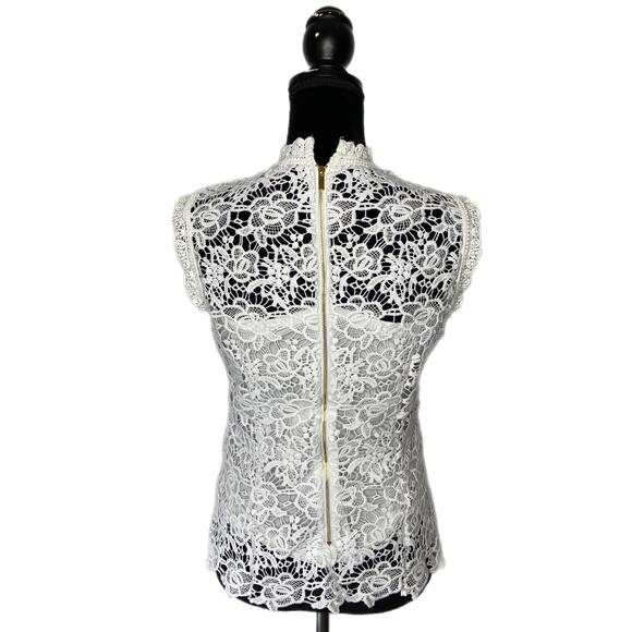 Nanette Lepore White Crochet Sleeveless Top - Women's Size Small - Picture 3 of 5